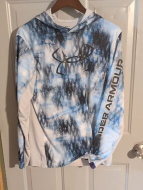 Under Armour Blue & White Tie-Dye Performance Hoodie